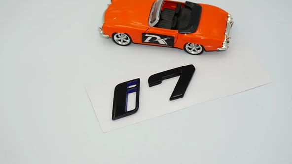 DK Tuning Yeni i7 Bagaj Siyah Mavi ABS Yazı Logo Bmw İle Uyumlu - Resim 2