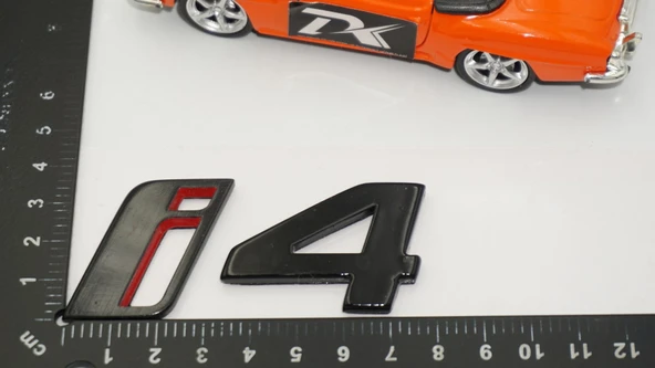 DK Tuning i4 Bagaj Siyah Kırmızı ABS 3M 3D Yazı Logo Bmw İle Uyumlu - 2