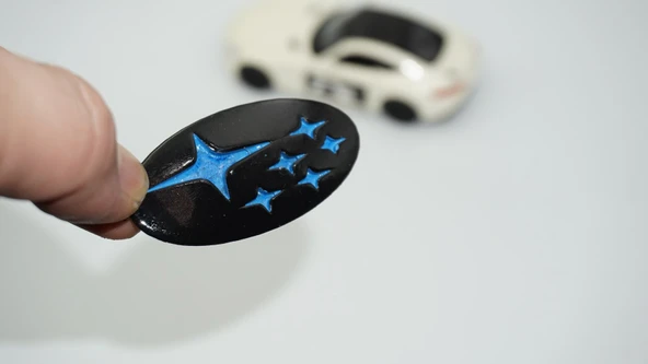 DK Tuning Direksiyon Siyah Mavi Amblem Logo Arma Subaru İle Uyumlu