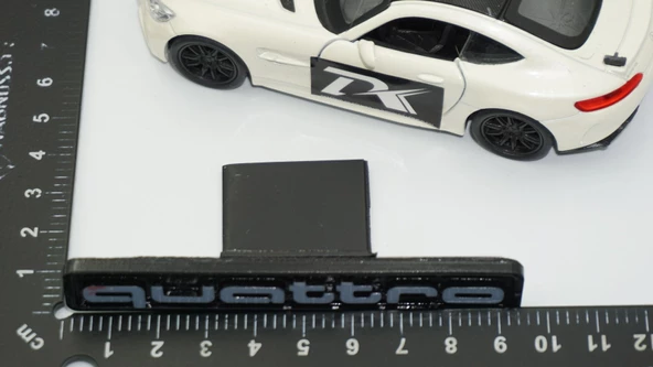 DK Tuning Quattro Gri Siyah Ön Panjur Logo Amblem Audi İle Uyumlu - 2