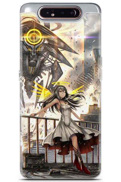 Samsung Galaxy A80 Kılıf Orijinal Seri Anime 22 Uzayda Kap Siyah - 1