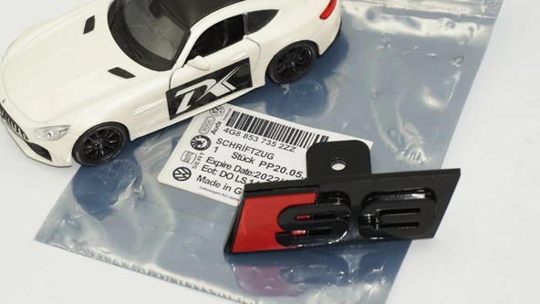 DK Tuning S3 Siyah Kırmızı Ön Panjur Logo Arma Audi İle Uyumlu - Resim 5