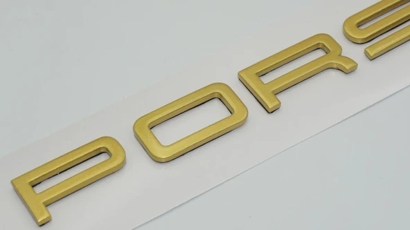 DK Tuning Porsche Bagaj Gold Sarı Renk Yazı Logo Arma - Resim 3