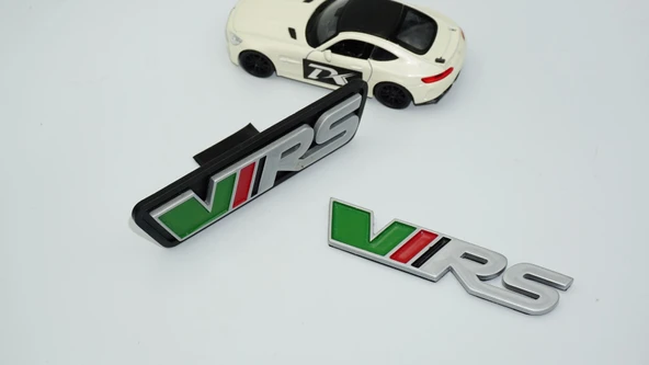 DK Tuning Skoda VRS Ön Panjur Bagaj Gri Yeşil Kırmızı Logo Arma Seti - Resim 3