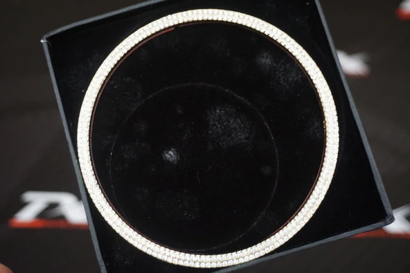 DK Tuning Porsche Direksiyon Logo Kristal Taş Çerçeve Krom Metal - Resim 2