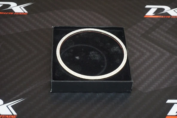 DK Tuning Porsche Direksiyon Logo Kristal Taş Çerçeve Krom Metal - Resim 5