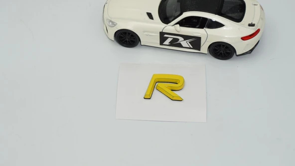 DK Tuning R Rozet Sarı 2.2cm Bagaj Yazı Logo Arma Volvo ile Uyumlu - 3