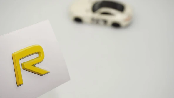 DK Tuning R Rozet Sarı 2.5cm Bagaj Yazı Logo Arma Volvo ile Uyumlu