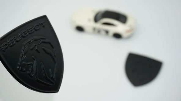DK Tuning Peugeot Yeni Mat Siyah Çamurluk ABS Logo Arma Seti - 1