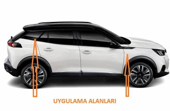 DK Tuning Peugeot Yeni Mat Siyah Çamurluk ABS Logo Arma Seti - 3