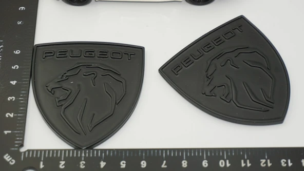 DK Tuning Peugeot Yeni Mat Siyah Çamurluk ABS Logo Arma Seti - 2
