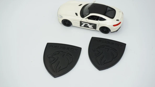 DK Tuning Peugeot Yeni Mat Siyah Çamurluk ABS Logo Arma Seti - 4