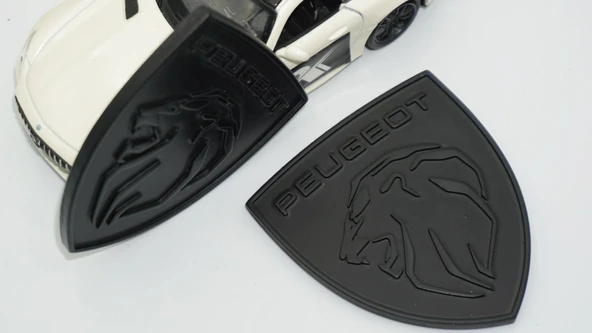 DK Tuning Peugeot Yeni Mat Siyah Çamurluk ABS Logo Arma Seti - 6