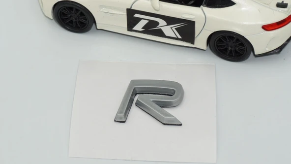 DK Tuning R Rozet Gri 2.2cm Bagaj Yazı Logo Arma Volvo ile Uyumlu - 4