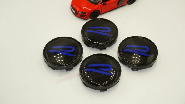 DK Tuning Volkswagen R Line Yeni Nesil Mavi Siyah  Jant Göbeği Kapak Seti 60mm - Resim 2