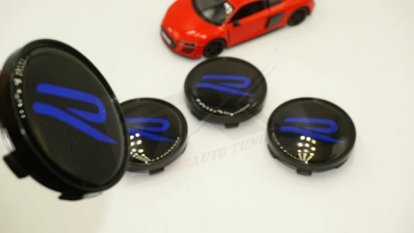 DK Tuning Volkswagen R Line Yeni Nesil Mavi Siyah  Jant Göbeği Kapak Seti 60mm ürün görseli 1