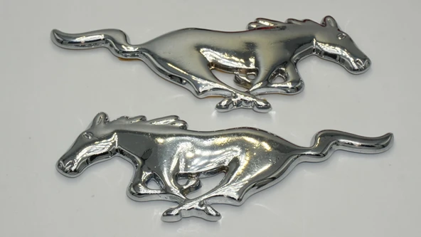 DK Tuning Ford Mustang Shelby GT Koşan At Çamurluk Yanı Krom Metal Logo Arma - 4