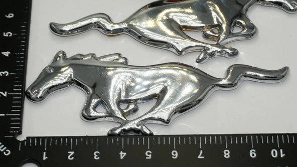 DK Tuning Ford Mustang Shelby GT Koşan At Çamurluk Yanı Krom Metal Logo Arma - 2