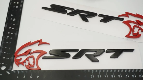 DK Tuning Dodge Challenger Charger SRT Hellcat Siyah Kırmızı Logo Arma - Resim 2
