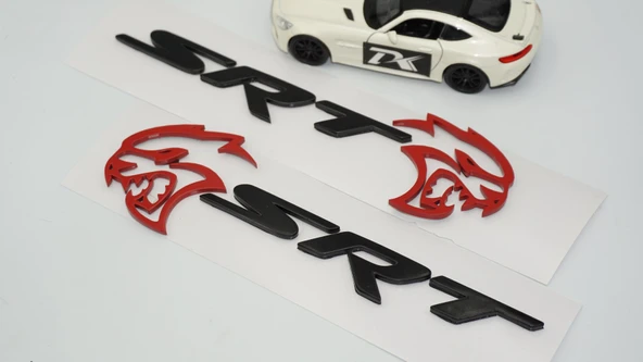 DK Tuning Dodge Challenger Charger SRT Hellcat Siyah Kırmızı Logo Arma - Resim 3