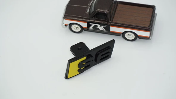 DK Tuning S6 Sarı Siyah Ön Panjur Logo Arma Audi İle Uyumlu - Resim 4