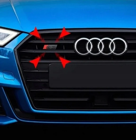 DK Tuning S4 Siyah Gri Ön Panjur Logo Arma Audi İle Uyumlu - Resim 3