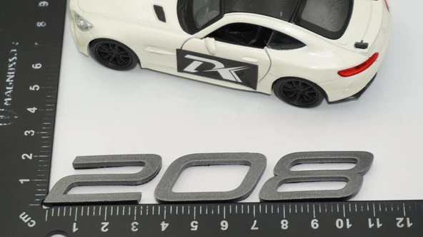 DK Tuning Peugeot Yeni 208 Bagaj 3M 3D Koyu Gri ABS Yazı Logo - 2