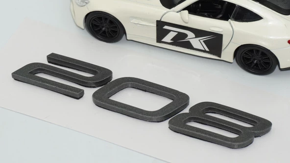 DK Tuning Peugeot Yeni 208 Bagaj 3M 3D Koyu Gri ABS Yazı Logo - 5