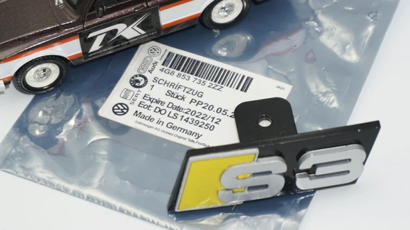 DK Tuning S3 Gri Sarı Ön Panjur Logo Arma Audi İle Uyumlu - Resim 7