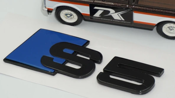 DK Tuning S5 Bagaj Siyah Mavi Yazı Logo Audi İle Uyumlu - Resim 4
