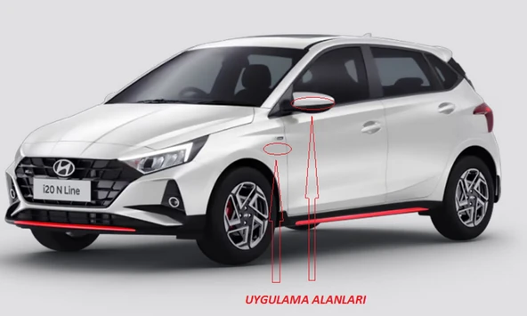 DK Tuning Hyundai N Line Çamurluk Yanı Ve Ayna Damla Desen Logo Arma - Resim 3