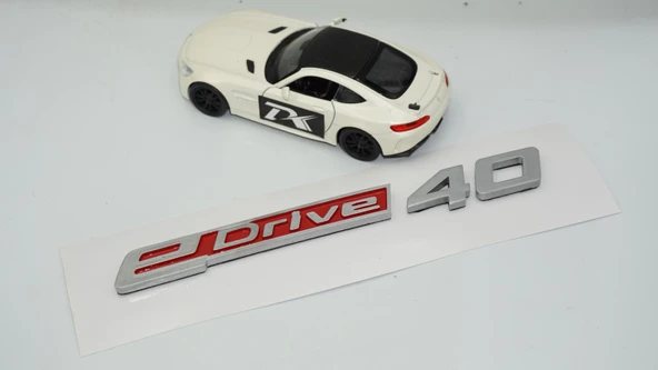 DK Tuning eDrive 40 Bagaj Gri Kırmızı Yeni Nesil Yazı Logo Bmw İle Uyumlu - 3