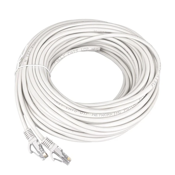 Ayt 25 Metre Cat5 Ethernet Kablo Gri Network İnternet Kablosu Soketli Hazır Kablo - 4