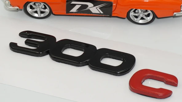 DK Tuning 300C Bagaj Kırmızı Siyah Logo Arma Yazı Chrysler İle Uyumlu - 4
