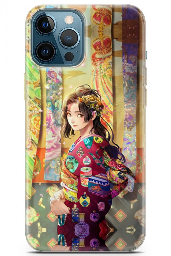 Apple iPhone 12 Pro Max Kılıf Orijinal Seri Anime 15 Çin Anime Kalın Silikon Parliement Mavi