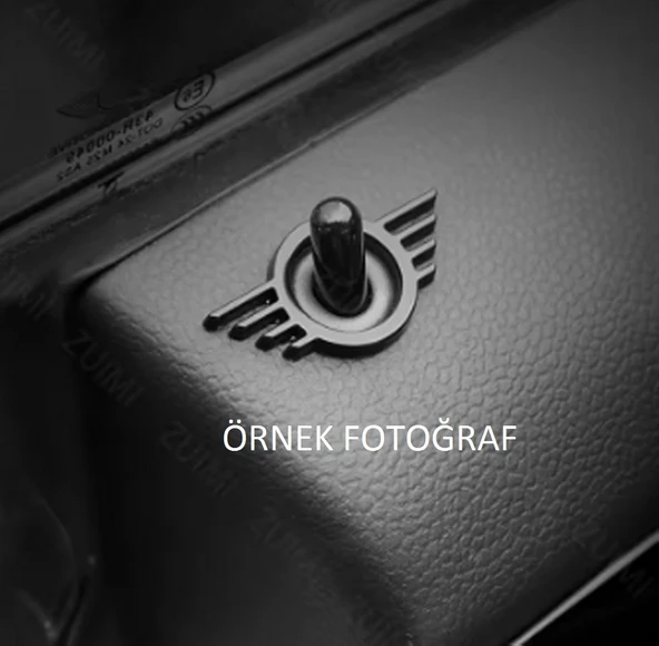 DK Tuning Mini Cooper Kapı Pimi Çerçeveleri Sarı ABS Logo Arma Seti - Resim 5