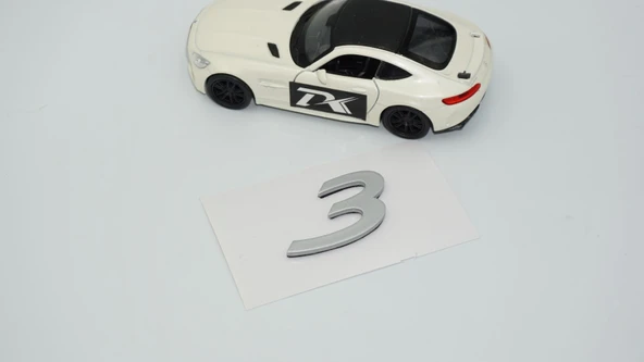 DK Tuning Porsche 3 Rakamı 911 GT3 RS Bagaj Gri Yazı Logo Arma - Resim 3