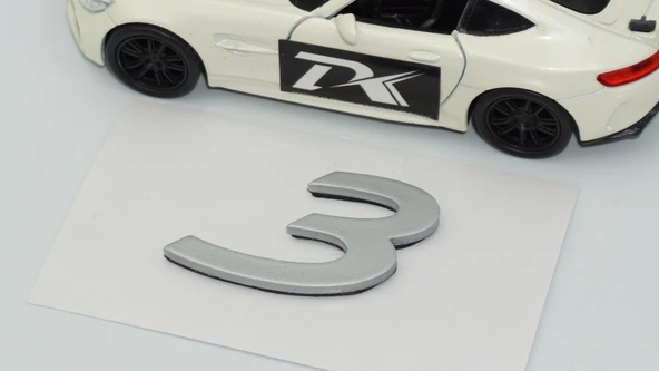 DK Tuning Porsche 3 Rakamı 911 GT3 RS Bagaj Gri Yazı Logo Arma - Resim 4