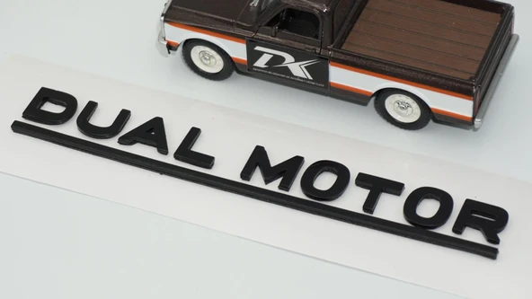 DK Tuning Tesla Dual Motor Bagaj Siyah Yazı Logo Arma - Resim 5