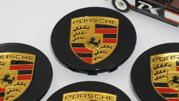 DK Tuning Porsche Siyah Jant Göbeği Kapak Seti 76mm - Resim 3
