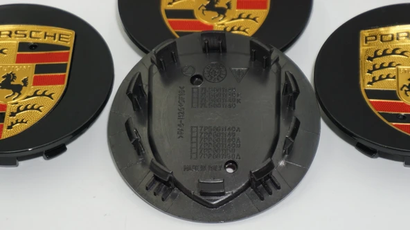 DK Tuning Porsche Siyah Jant Göbeği Kapak Seti 76mm - Resim 4