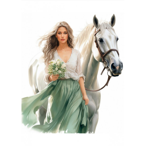 Sayılarla Boyama Tablo Seti (Güzel Kız ve Atı) - 2