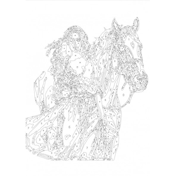 Sayılarla Boyama Tablo Seti (Güzel Kız ve Atı) - 3