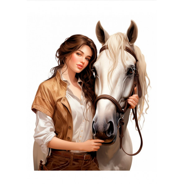 Sayılarla Boyama Tablo Seti (Güzel Kız ve Atı) - 6