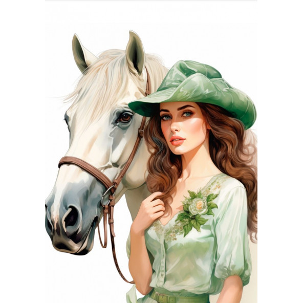 Sayılarla Boyama Tablo Seti (Güzel Kız ve Atı) - 8