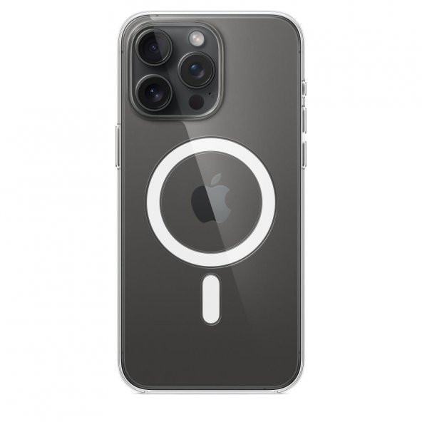 İphone 15 Pro Kablosuz Şarj Özellikli Şeffaf Silikon Kılıf - 1