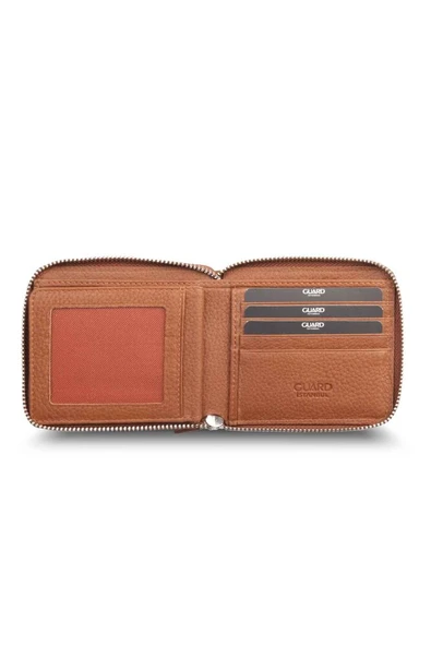 Guard Retro Fermuarlı Hakiki Deri Erkek Taba Cüzdan P859 - 7
