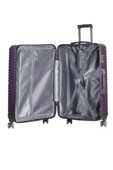 Guard Polikarbon Kırılmaz Mürdüm Seyahat Valizi 3'lü Set P1811 - Resim 12