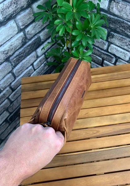 Guard Antik Taba Hakiki Deri El Çantası Erkek / Kadın P1792 - Resim 5