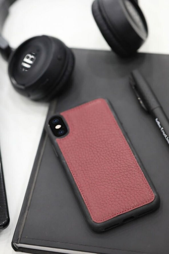 Guard Bordo Hakiki Deri iPhone X / XS Kılıfı P1426 - 2